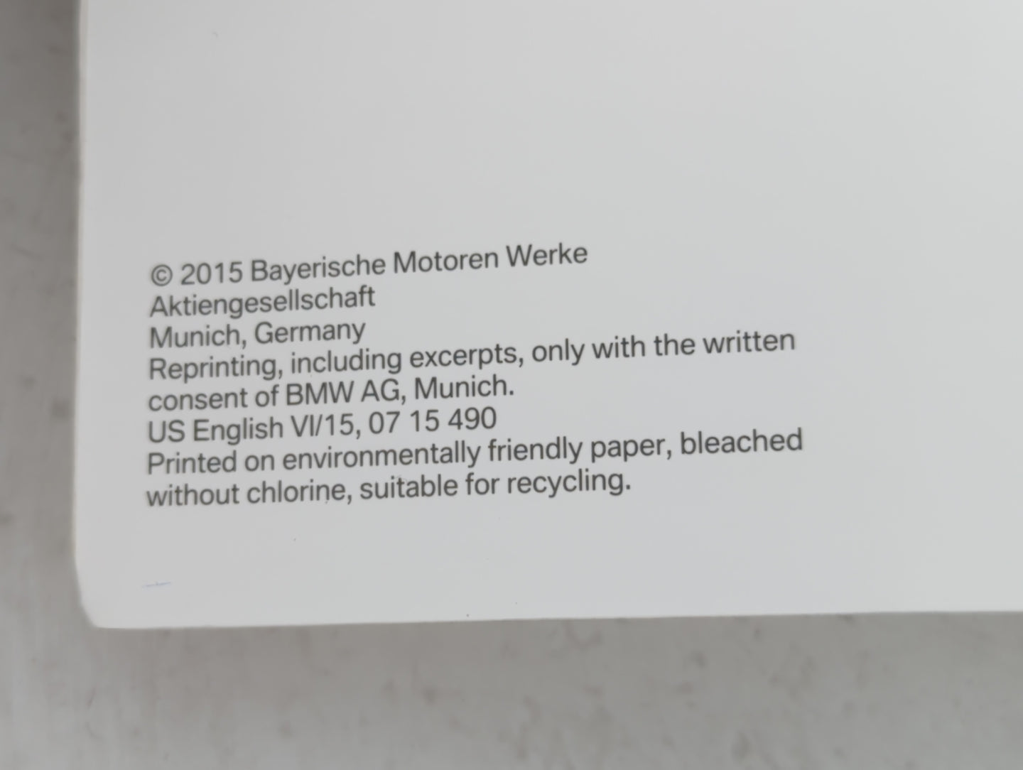 2016 Bmw 550i Owners Manual Book Guide OEM Used Auto Parts - Oemusedautoparts1.com