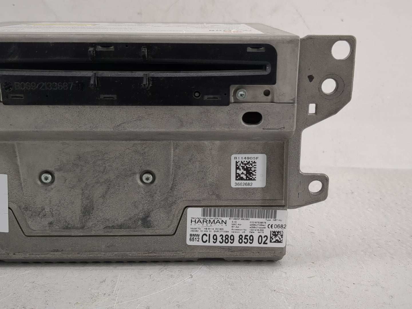 2014-2016 Bmw X3 Radio AM FM Cd Player Receiver Replacement P/N:9 389 859 02 Fits Fits 2014 2015 2016 2017 OEM Used Auto Par