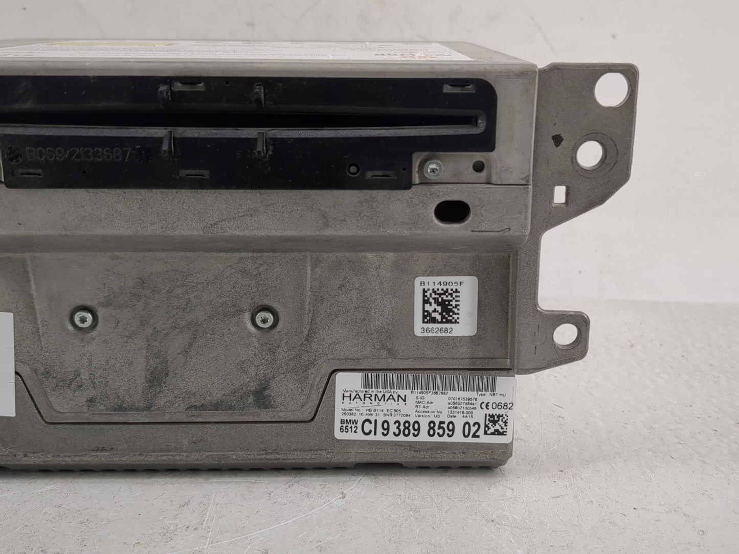 2014-2016 Bmw X3 Radio AM FM Cd Player Receiver Replacement P/N:9 389 859 02 Fits Fits 2014 2015 2016 2017 OEM Used Auto Par