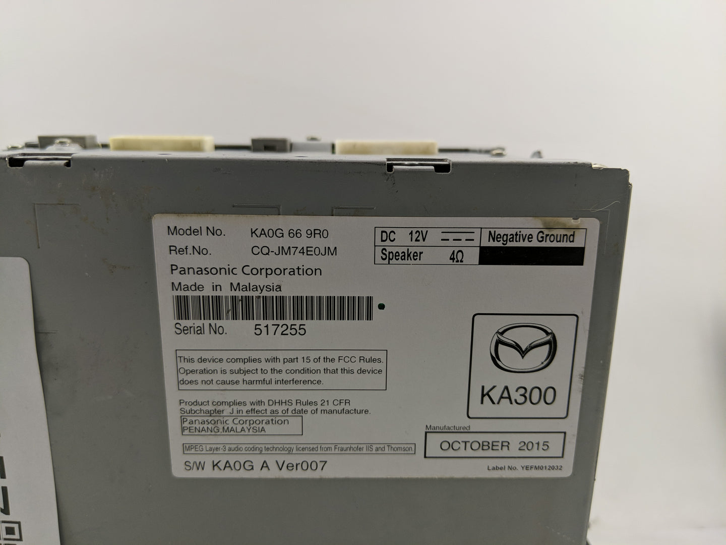 2016 Bmw X5 Radio AM FM Cd Player Receiver Replacement P/N:CQ-JM74E0JM Fits OEM Used Auto Parts - Oemusedautoparts1.com