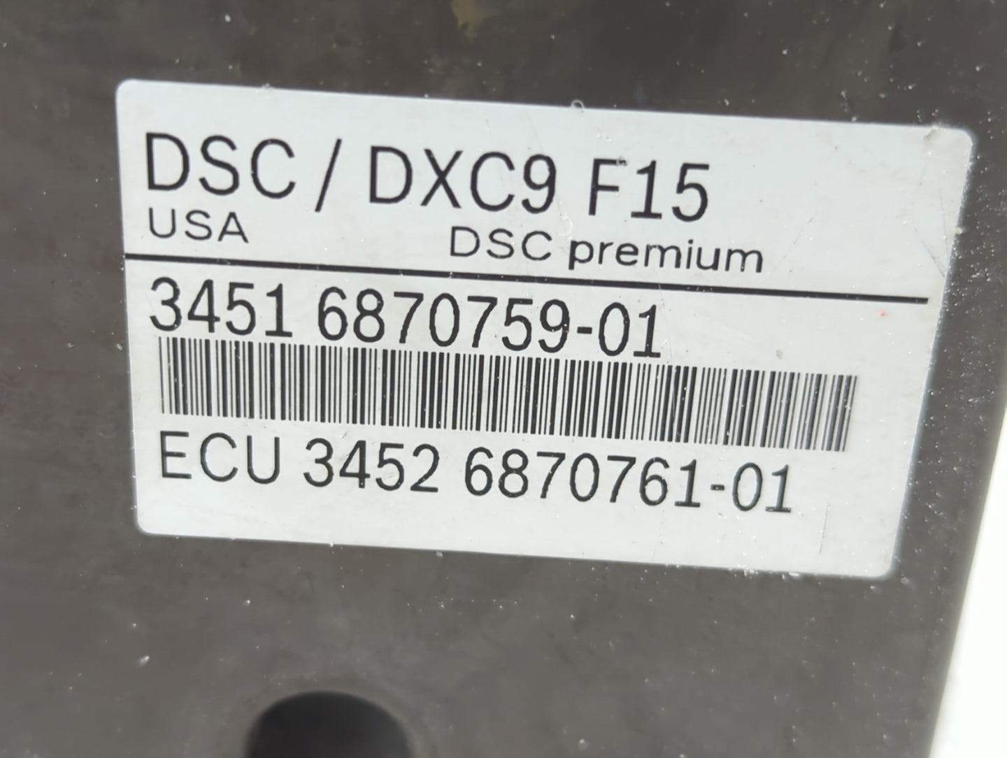 2014-2018 Bmw X5 ABS Pump Control Module Replacement P/N:3451 6870759-01 Fits Fits 2014 2015 2016 2017 2018 2019 OEM Used Au