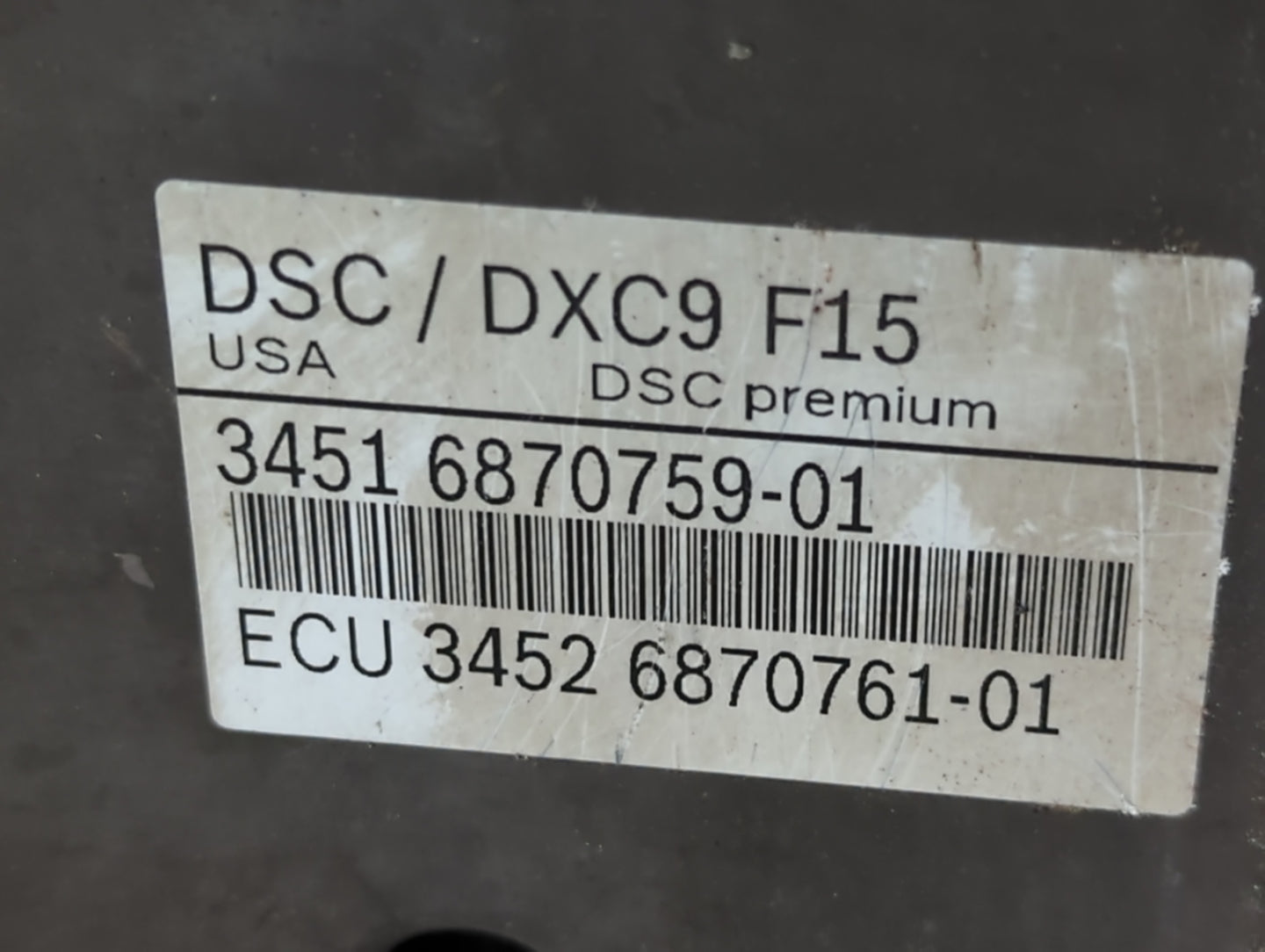 2015-2019 Bmw X6 ABS Pump Control Module Replacement P/N:3451 6870759-01 Fits Fits 2014 2015 2016 2017 2018 2019 OEM Used Au