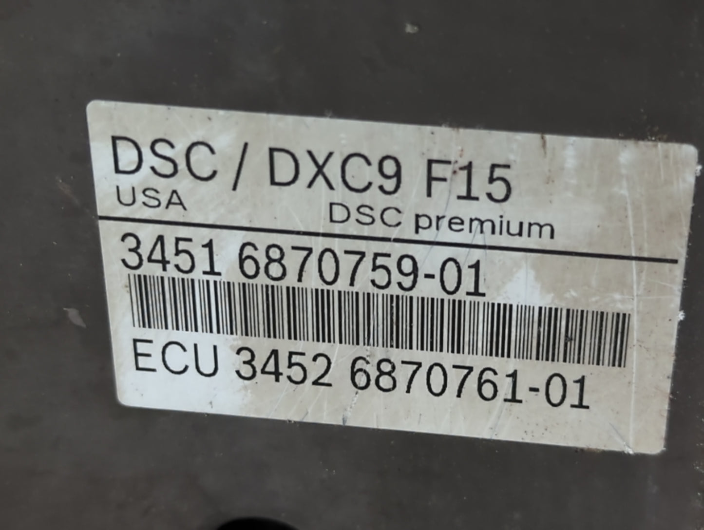 2015-2019 Bmw X6 ABS Pump Control Module Replacement P/N:3451 6870759-01 Fits Fits 2014 2015 2016 2017 2018 2019 OEM Used Au