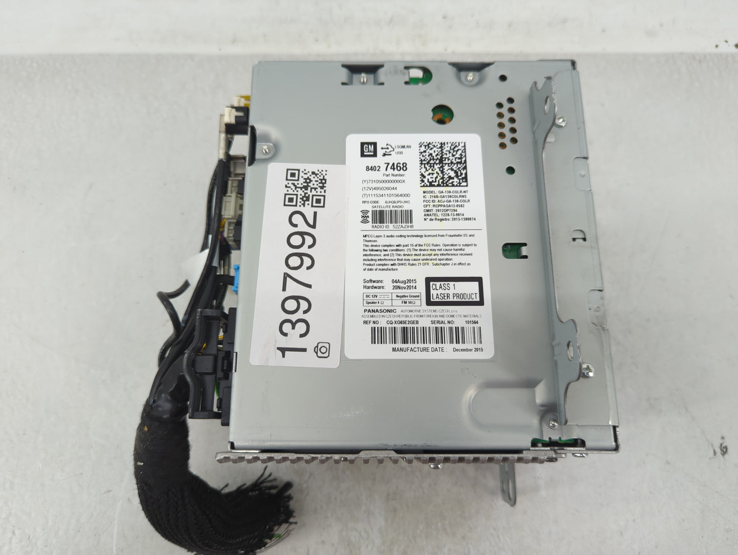 2016-2019 Buick Cascada Radio AM FM Cd Player Receiver Replacement P/N:84027468 Fits Fits 2015 2016 2017 2019 OEM Used Auto 