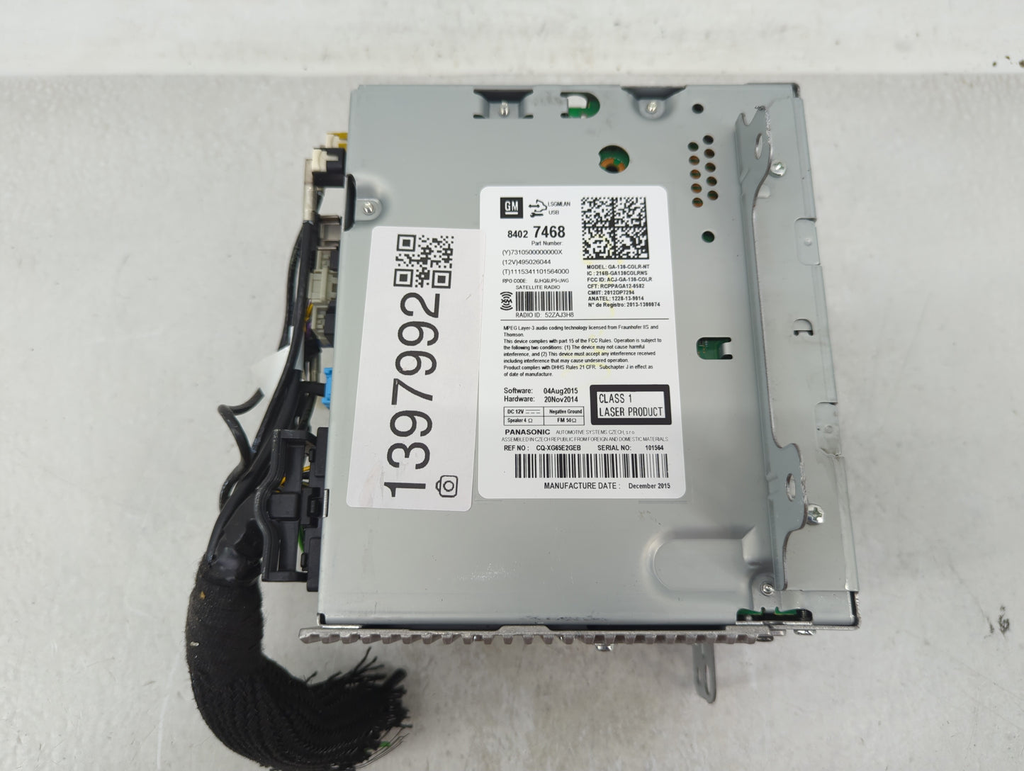 2016-2019 Buick Cascada Radio AM FM Cd Player Receiver Replacement P/N:84027468 Fits Fits 2015 2016 2017 2019 OEM Used Auto 