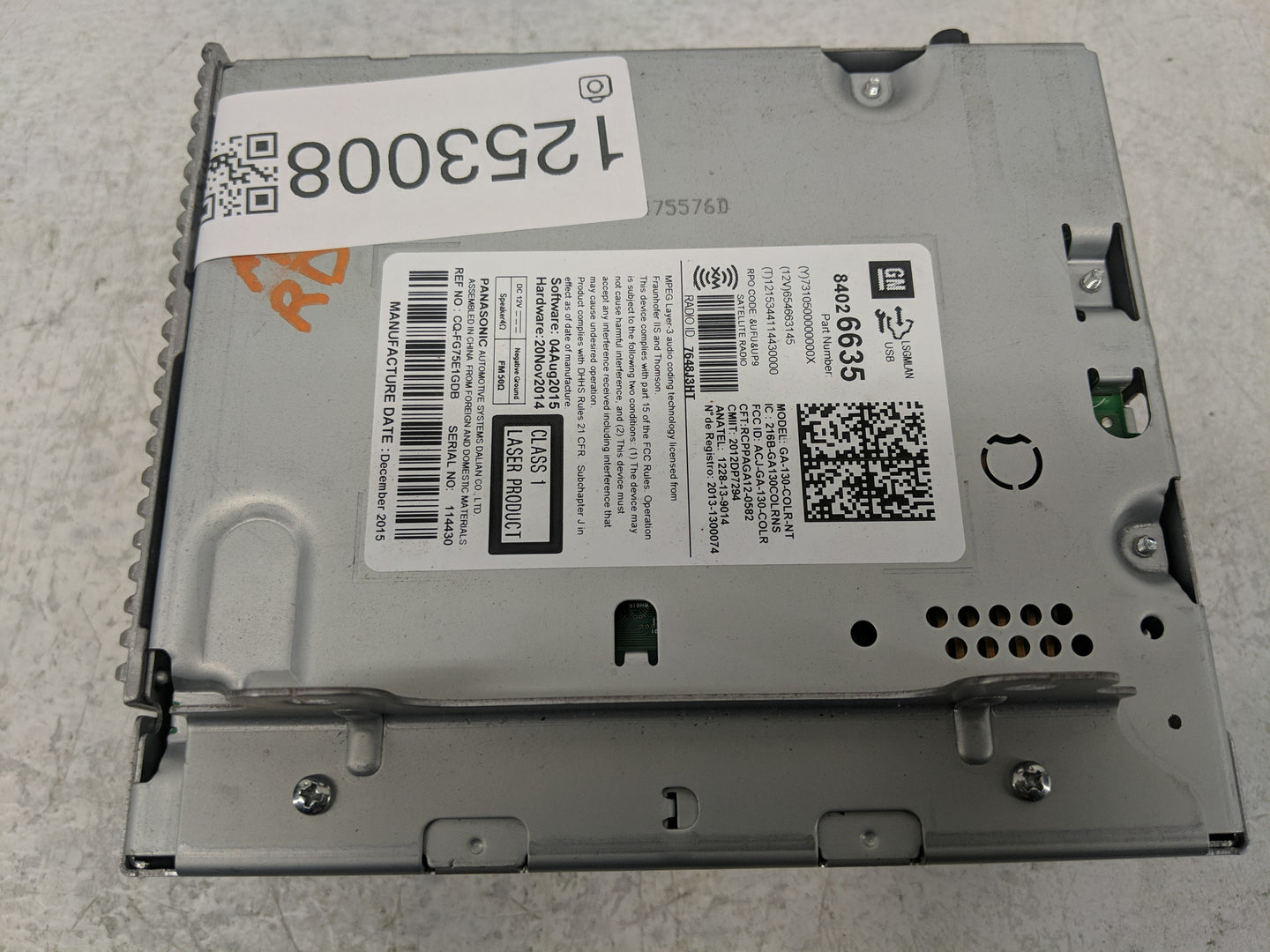 2016 Buick Encore Radio AM FM Cd Player Receiver Replacement P/N:M1G475876 216B-GA130COLRNS, 84026635 Fits Fits 2017 OEM Use