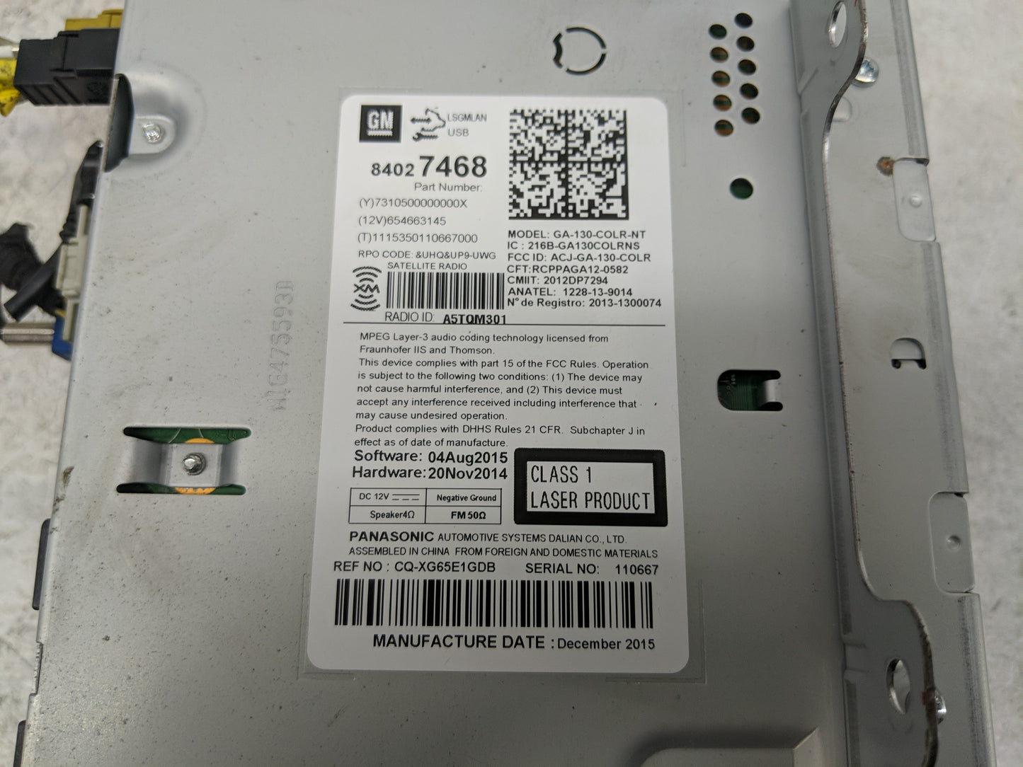 2015-2016 Buick Encore Radio AM FM Cd Player Receiver Replacement P/N:84027468 Fits Fits 2015 2016 2017 2019 OEM Used Auto P