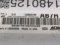 2013-2016 Buick Encore PCM Engine Control Computer ECU ECM PCU OEM P/N:12669749 86AB7RK16034K48B Fits OEM Used Auto Parts - 