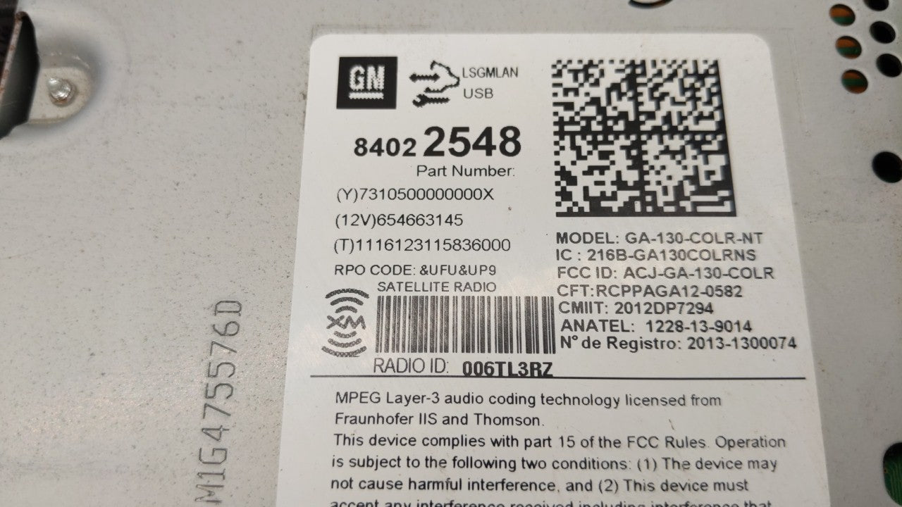 2015-2016 Buick Encore Am Fm Cd Player Radio Receiver - Oemusedautoparts1.com