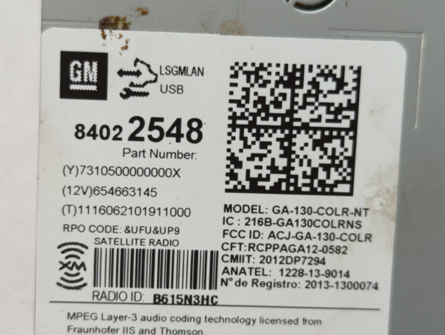 2016 Buick Encore Radio AM FM Cd Player Receiver Replacement P/N:84022548 Fits Fits 2017 OEM Used Auto Parts - Oemusedautopa