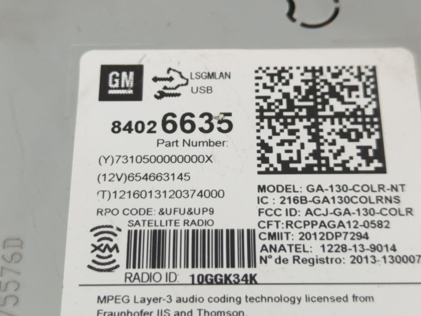 2016 Buick Encore Radio AM FM Cd Player Receiver Replacement P/N:84026635 Fits Fits 2017 OEM Used Auto Parts - Oemusedautopa