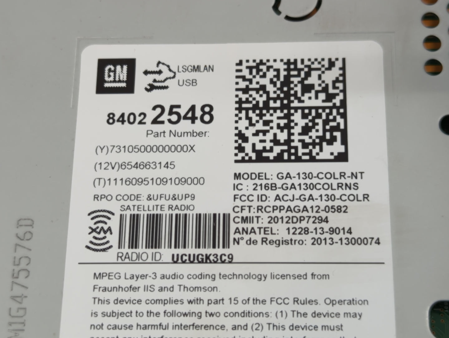 2015-2016 Buick Encore Radio AM FM Cd Player Receiver Replacement P/N:84022548 Fits Fits 2014 2015 2016 2017 OEM Used Auto P