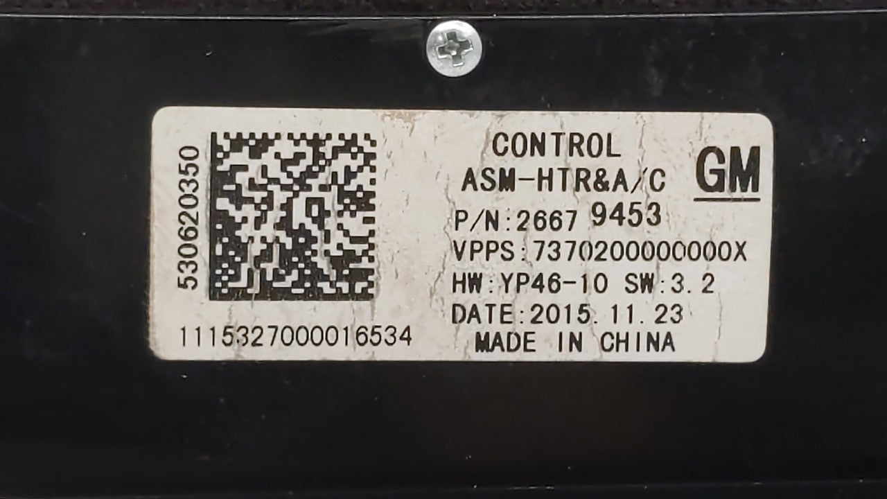 2014-2016 Buick Lacrosse Climate Control Module Temperature AC/Heater Replacement P/N:26679453 Fits Fits 2014 2015 2016 OEM 