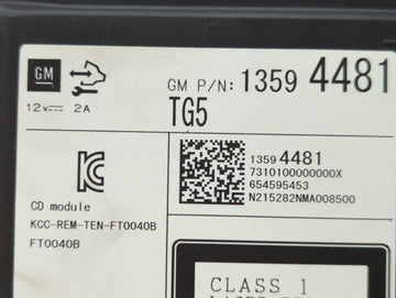 2016 Buick Lacrosse Radio AM FM Cd Player Receiver Replacement P/N:13594481 Fits OEM Used Auto Parts