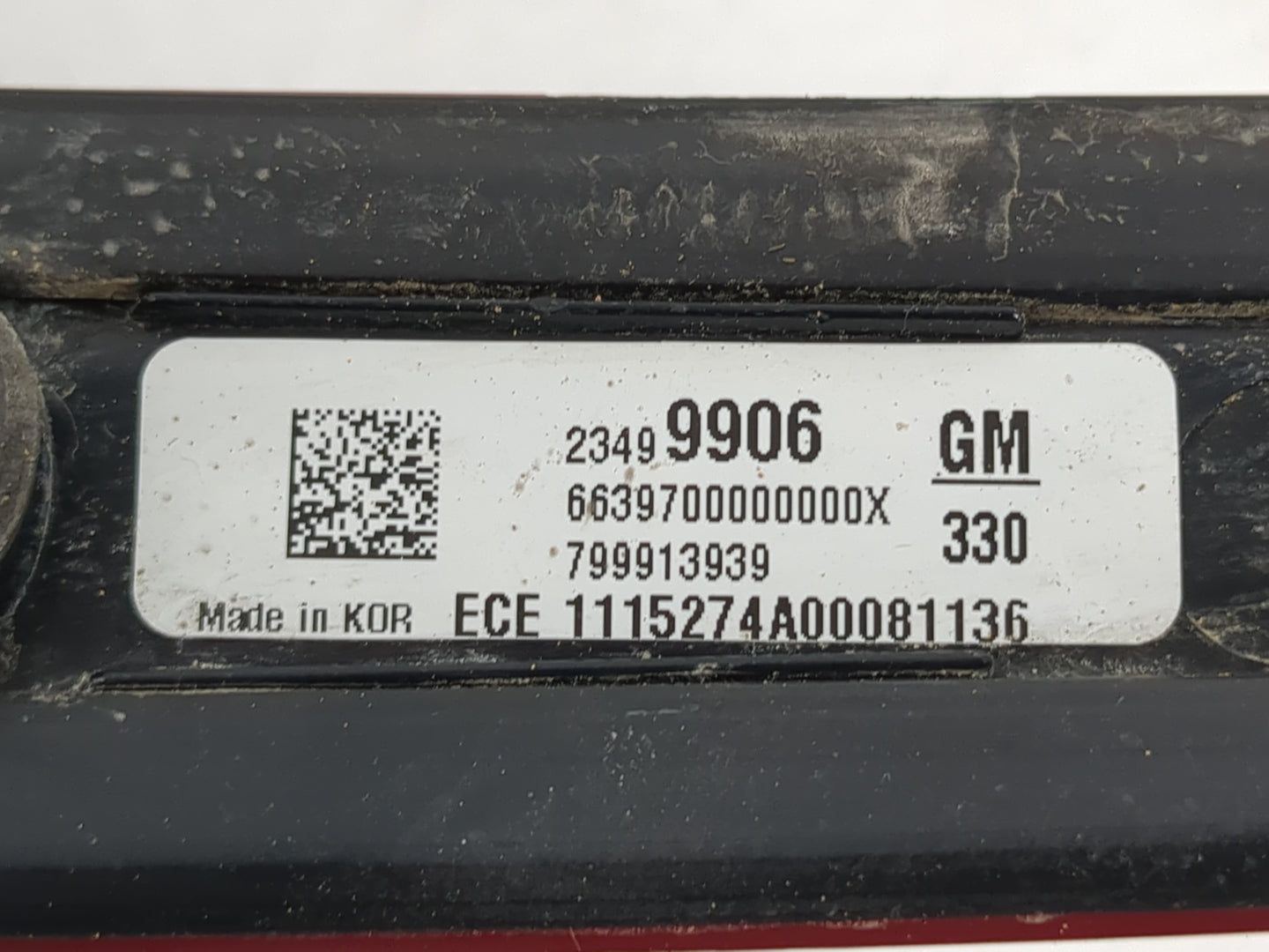 2016 Cadillac Ats Third Brake Light Tail Light P/N:23499906 Fits OEM Used Auto Parts - Oemusedautoparts1.com