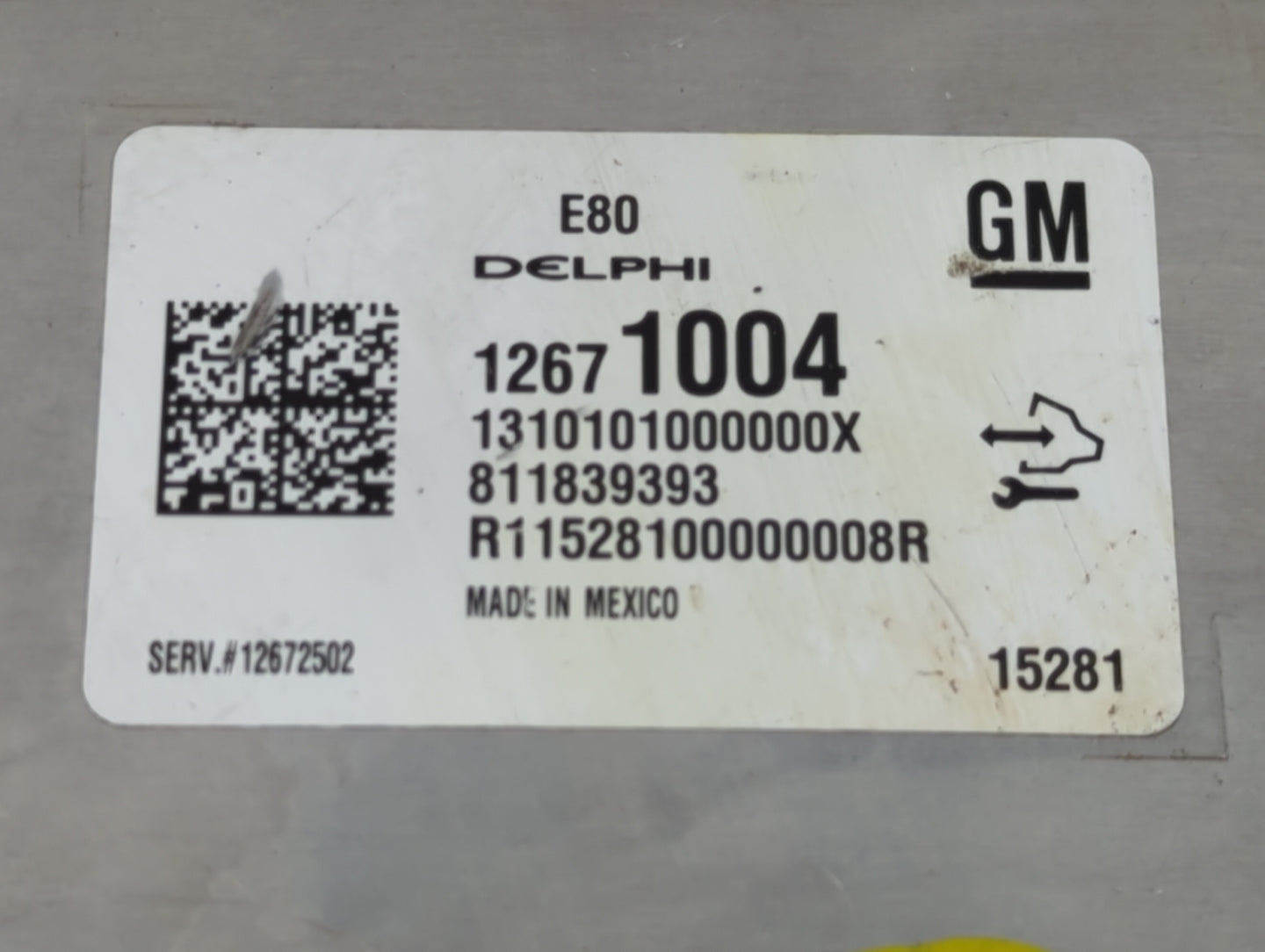 2016 Cadillac Ats PCM Engine Control Computer ECU ECM PCU OEM P/N:12671004 Fits Fits 2015 OEM Used Auto Parts - Oemusedautop