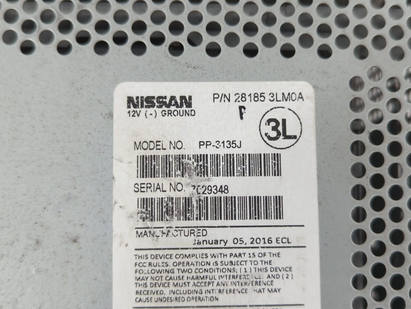 2015-2017 Chevrolet City Express Radio AM FM Cd Player Receiver Replacement P/N:28185 3LM0A Fits Fits 2015 2016 2017 OEM Use