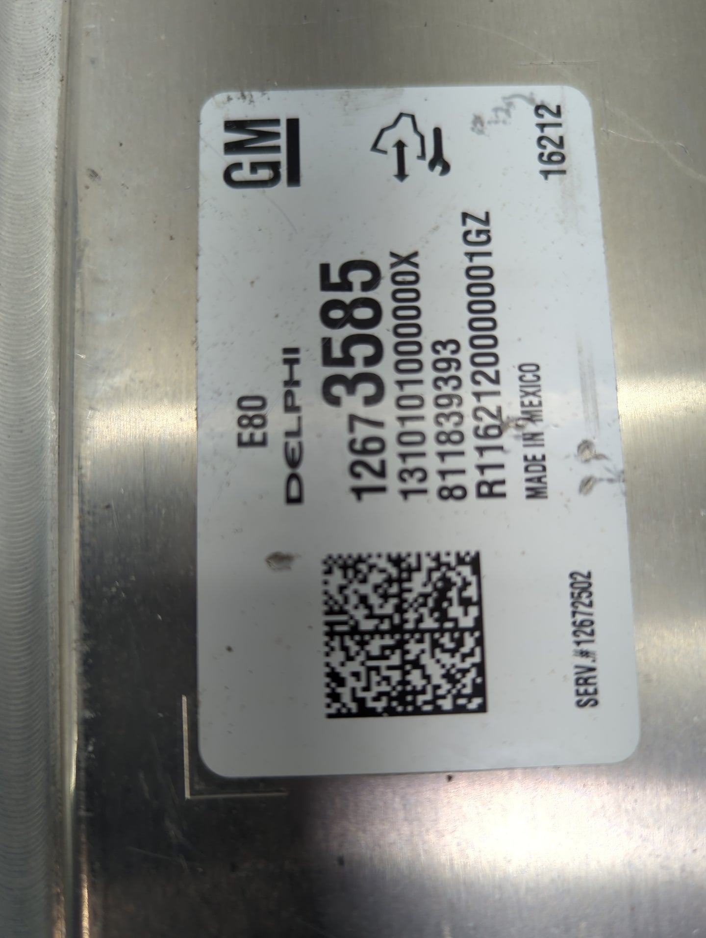 2015-2016 Chevrolet Colorado PCM Engine Control Computer ECU ECM PCU OEM P/N:12673585 12672502 Fits Fits 2015 2016 OEM Used 