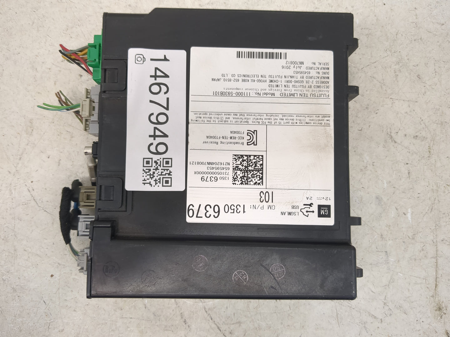 2016 Chevrolet Colorado Radio AM FM Cd Player Receiver Replacement P/N:111000-5930B101 13506379, KCC-REM-FT004A, FT004A Fits