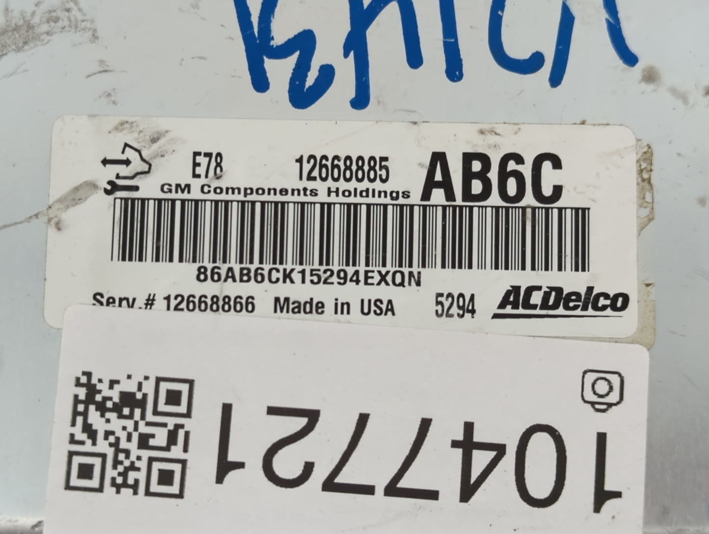 2012-2016 Chevrolet Cruze PCM Engine Control Computer ECU ECM PCU OEM P/N:12668885 Fits Fits 2011 2012 2013 2014 2015 2016 O