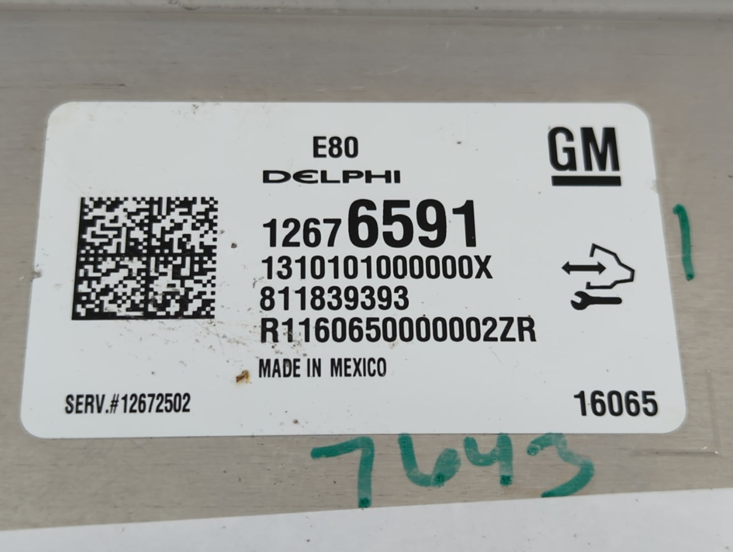 2016 Chevrolet Cruze PCM Engine Control Computer ECU ECM PCU OEM P/N:12676591 Fits OEM Used Auto Parts - Oemusedautoparts1.c