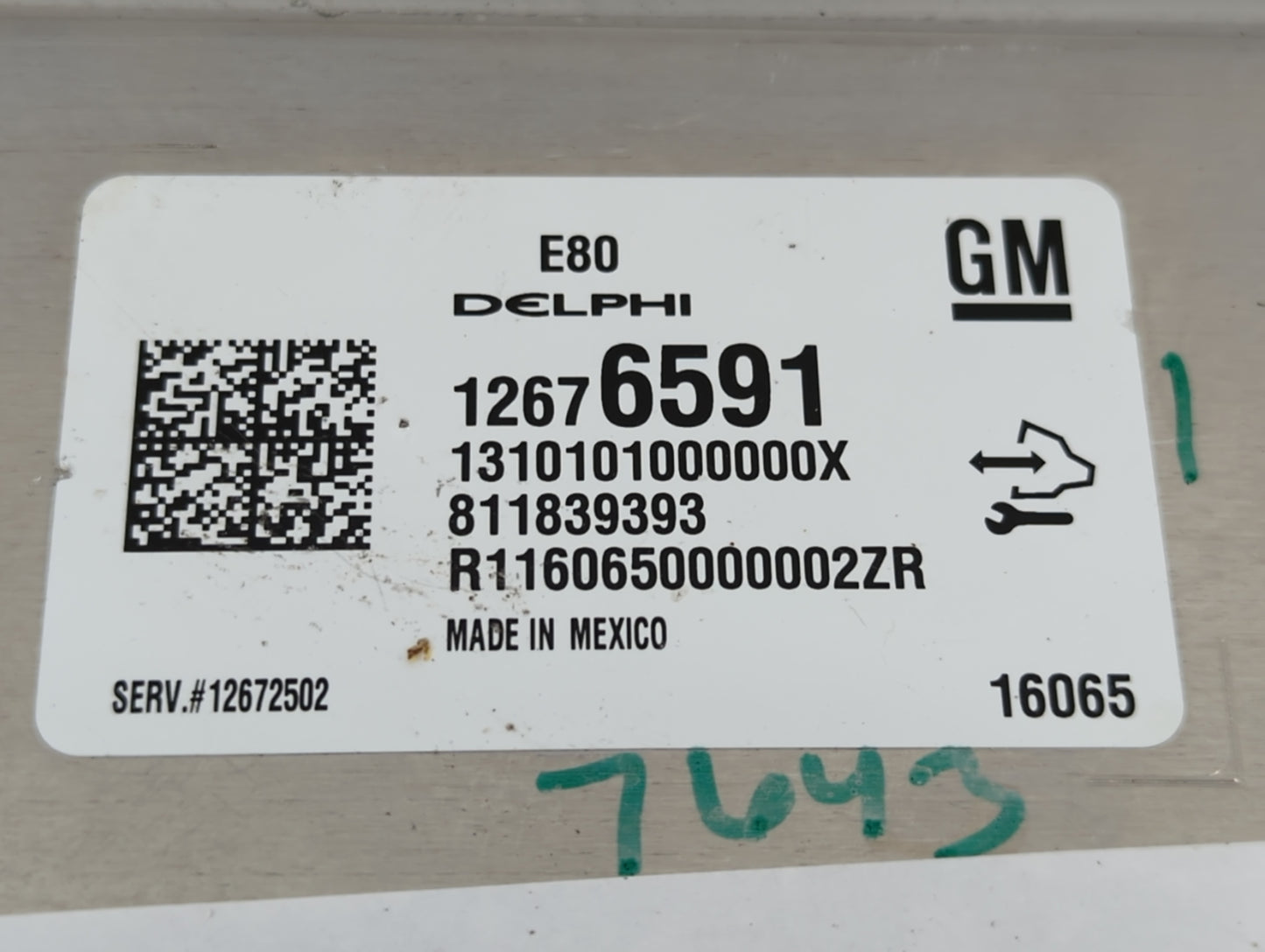 2016 Chevrolet Cruze PCM Engine Control Computer ECU ECM PCU OEM P/N:12676591 Fits OEM Used Auto Parts - Oemusedautoparts1.c