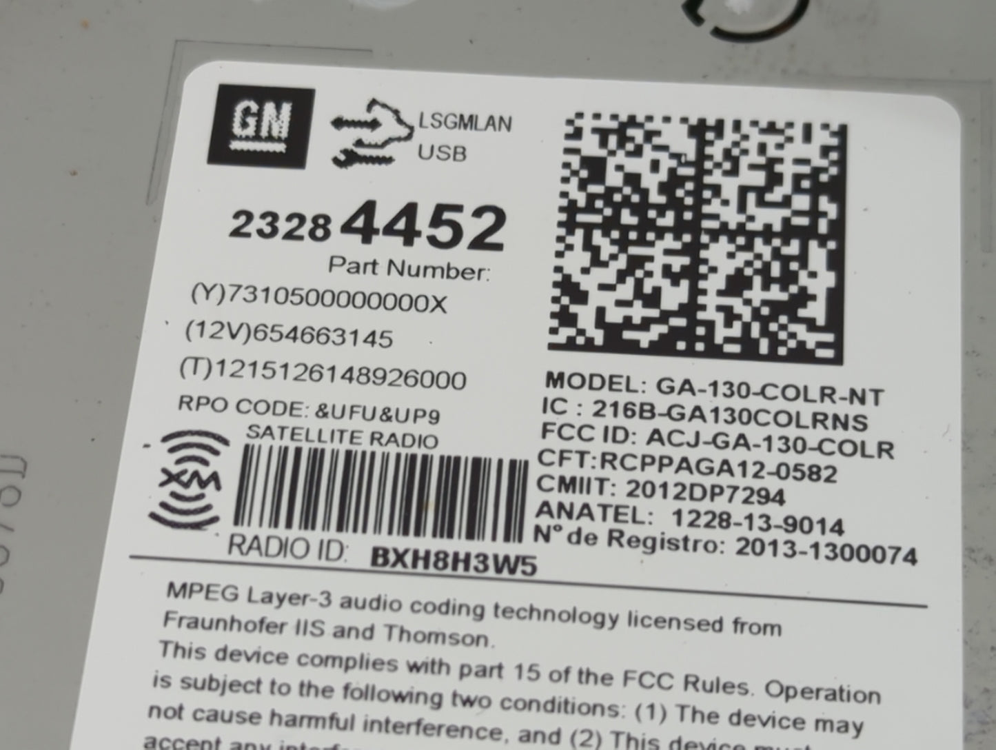 2015-2016 Chevrolet Cruze Radio AM FM Cd Player Receiver Replacement P/N:23284452 Fits Fits 2014 2015 2016 2017 OEM Used Aut