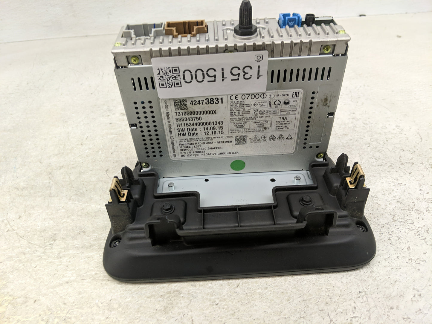 2016 Chevrolet Cruze Radio AM FM Cd Player Receiver Replacement P/N:555343750 42473831, 42456917 Fits OEM Used Auto Parts - 
