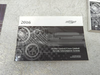 2016 Chevrolet Cruze Owners Manual Book Guide P/N:23289323A OEM Used Auto Parts - Oemusedautoparts1.com