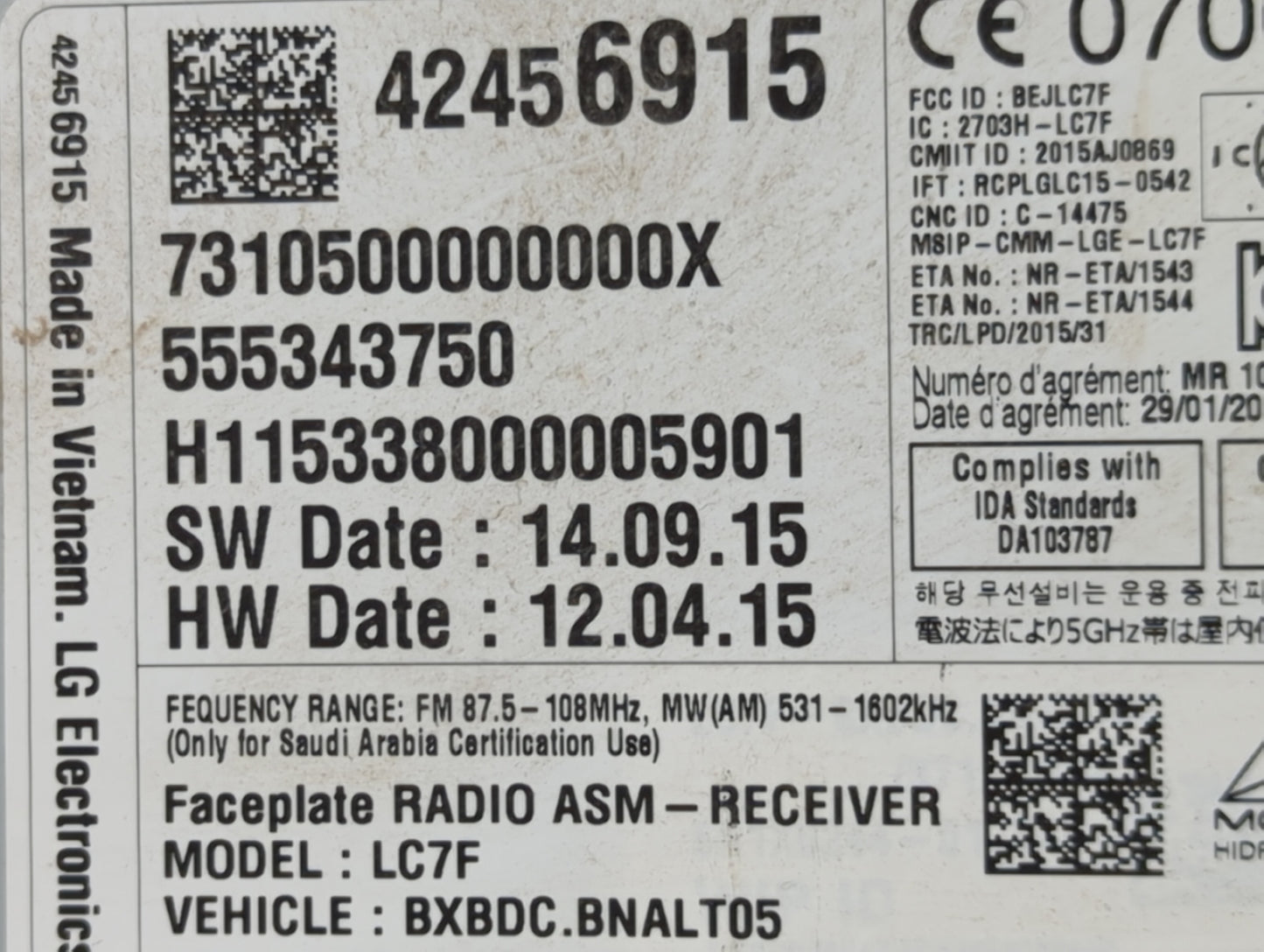 2016 Chevrolet Cruze Radio AM FM Cd Player Receiver Replacement P/N:42456915 555343750, 7310500000000X Fits Fits 2017 OEM Us