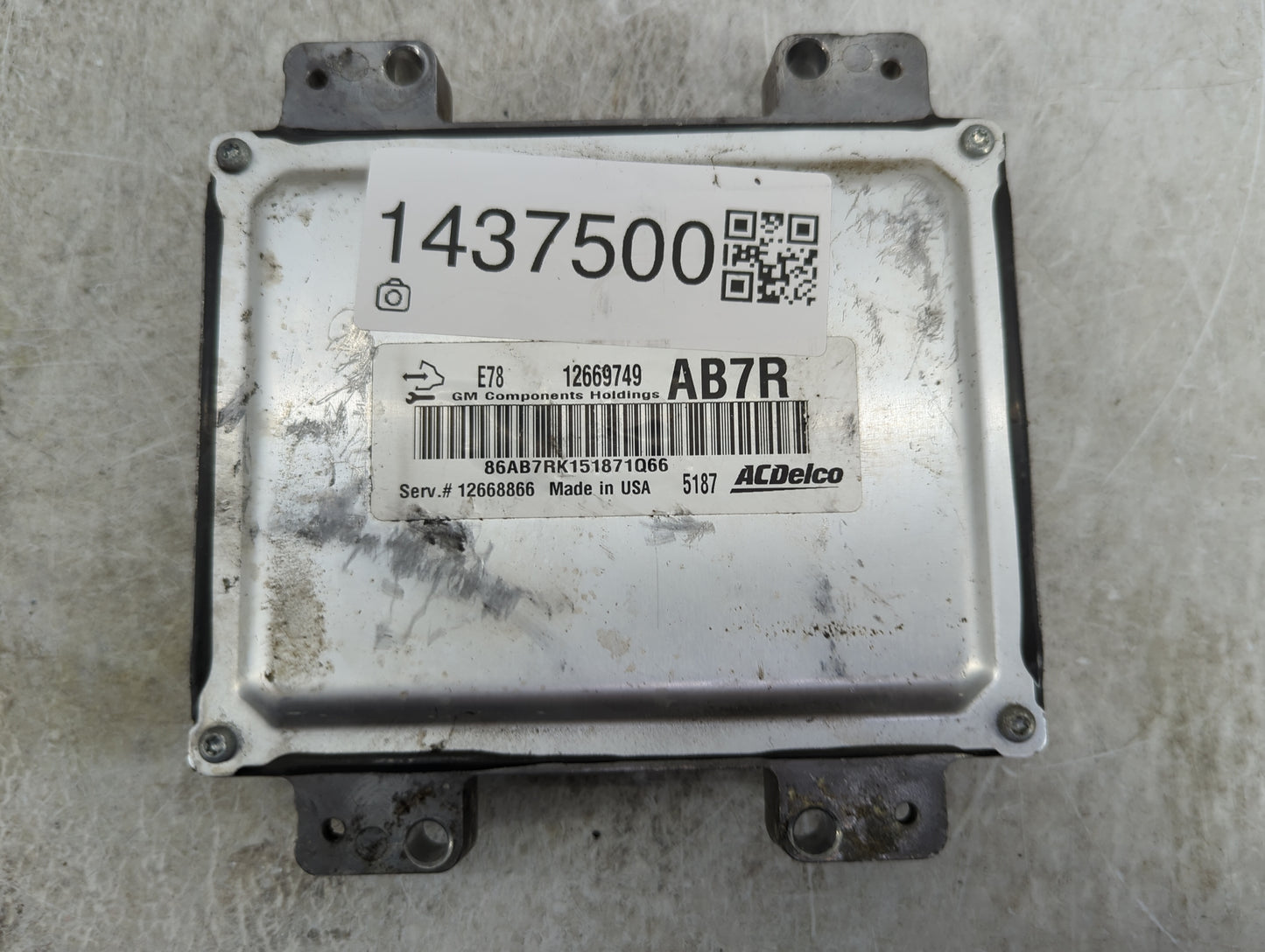 2012-2016 Chevrolet Cruze PCM Engine Control Computer ECU ECM PCU OEM P/N:12669749 AB7R Fits Fits 2011 2012 2013 2014 2015 2