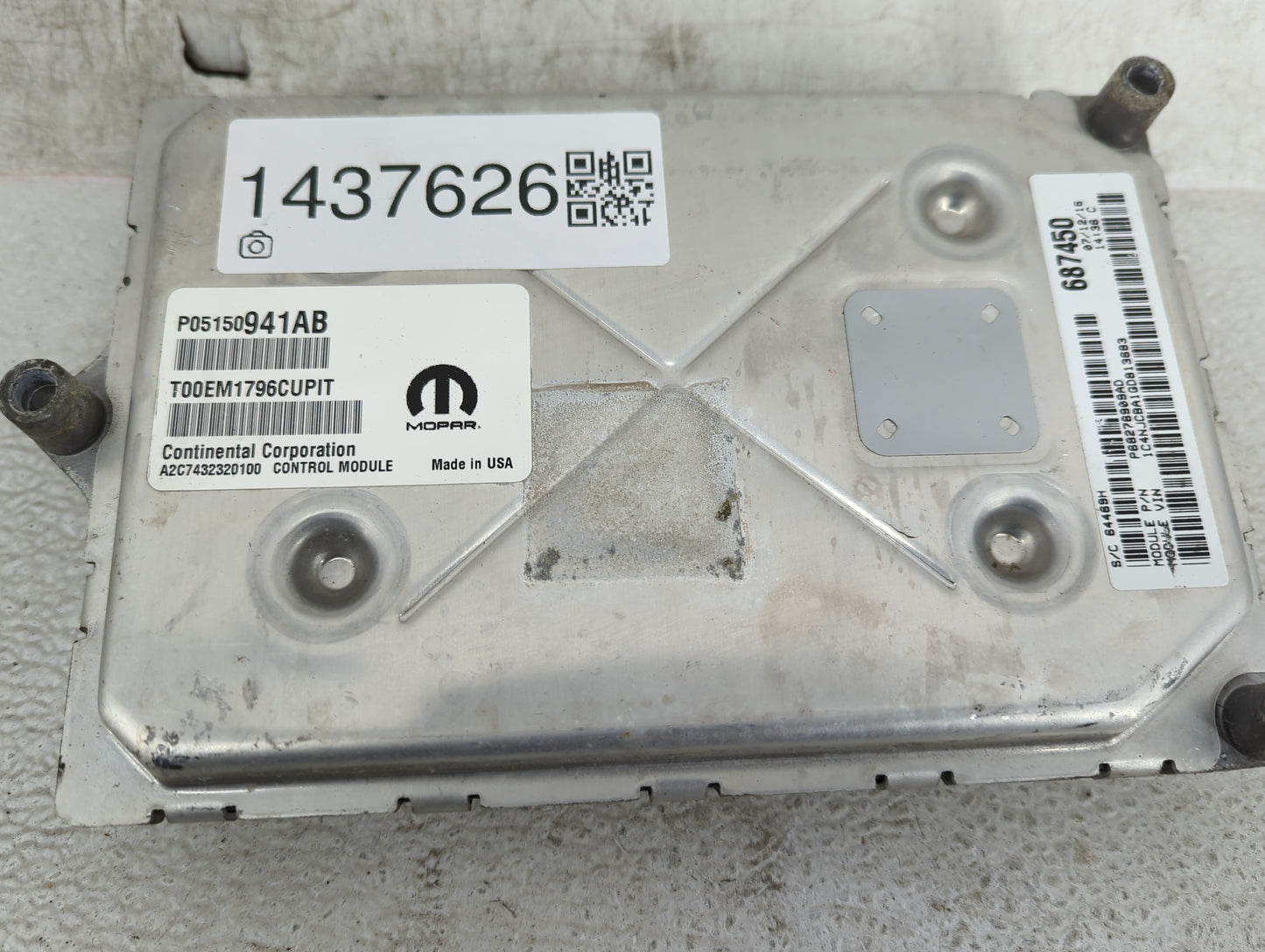 2012-2016 Chevrolet Cruze PCM Engine Control Computer ECU ECM PCU OEM P/N:P05150941AB T00EM1796CUPIT Fits OEM Used Auto Part