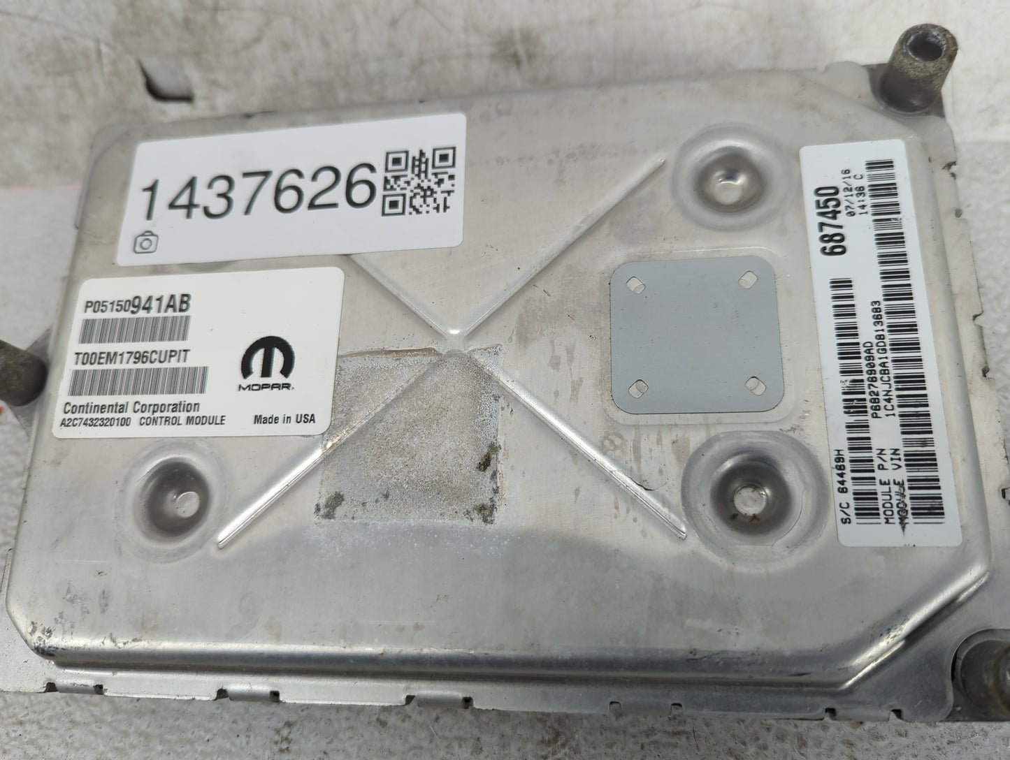 2012-2016 Chevrolet Cruze PCM Engine Control Computer ECU ECM PCU OEM P/N:P05150941AB T00EM1796CUPIT Fits OEM Used Auto Part