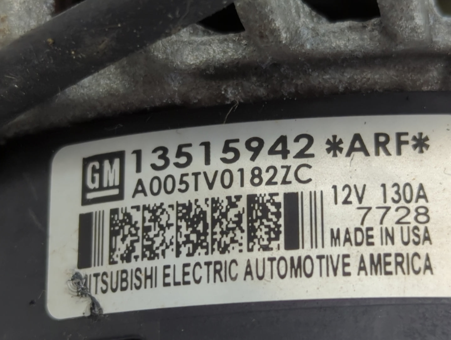 2012-2016 Chevrolet Cruze Alternator Replacement Generator Charging Assembly Engine OEM P/N:A005TV0182ZC 13515942 Fits OEM U