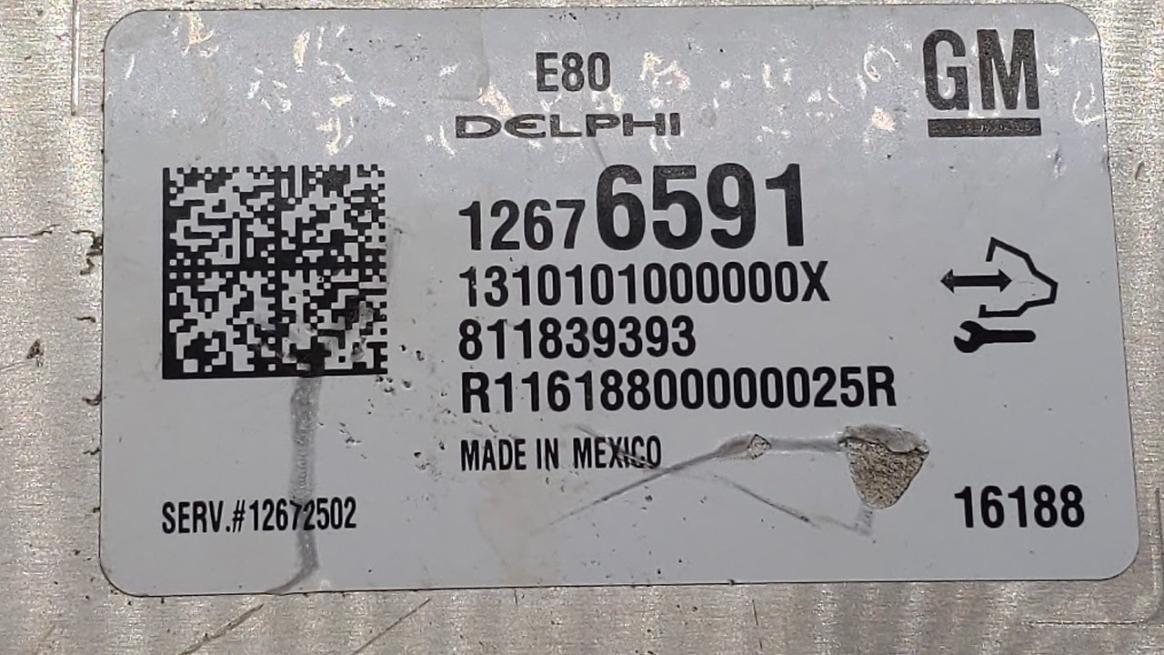 2016 Chevrolet Cruze PCM Engine Control Computer ECU ECM PCU OEM P/N:12607096 12675580, 12676591, 12680968 Fits OEM Used Aut