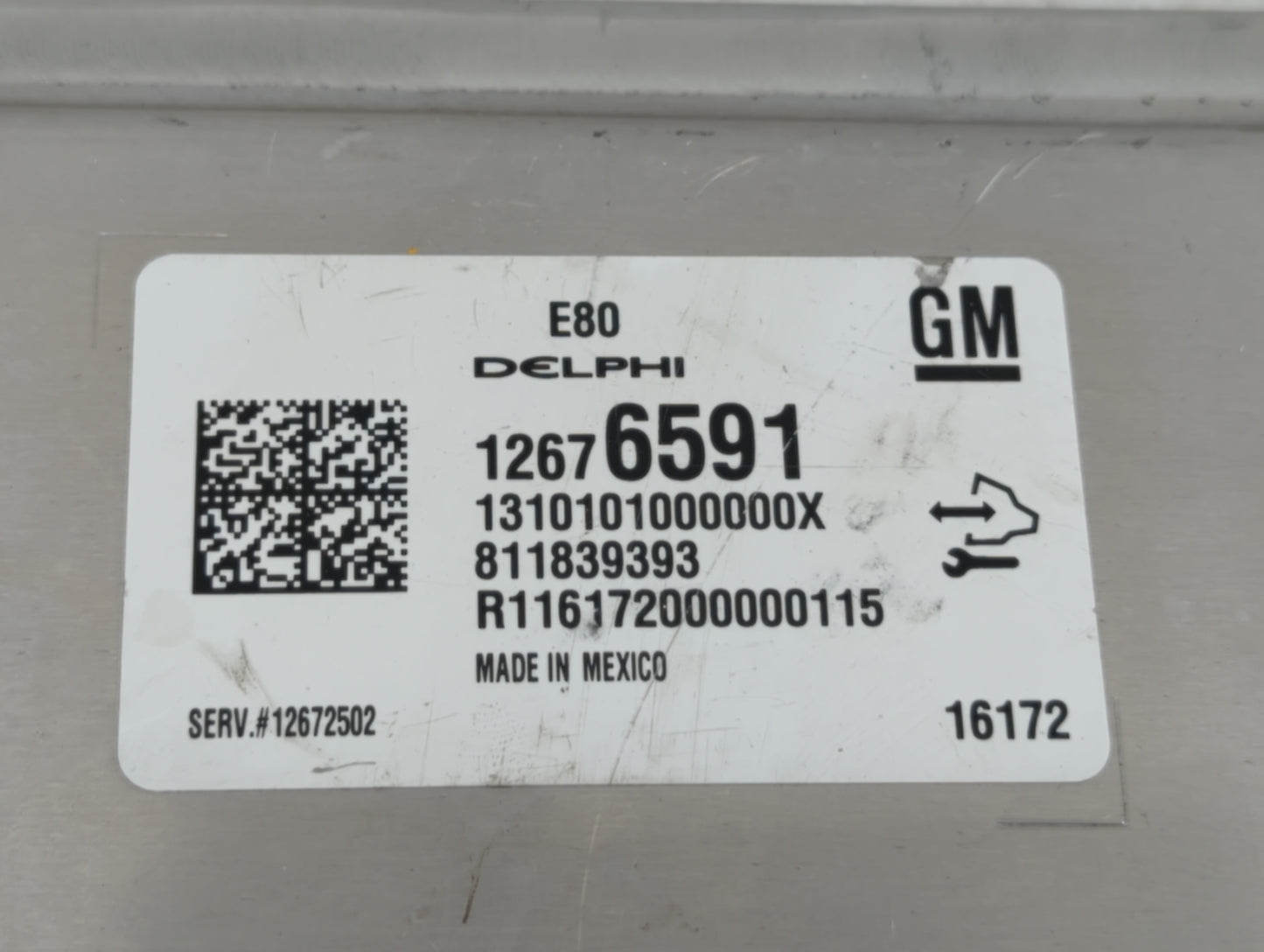 2016 Chevrolet Cruze PCM Engine Control Computer ECU ECM PCU OEM P/N:12672502 12669511, 12607096, 12675580, 12676591 Fits OE