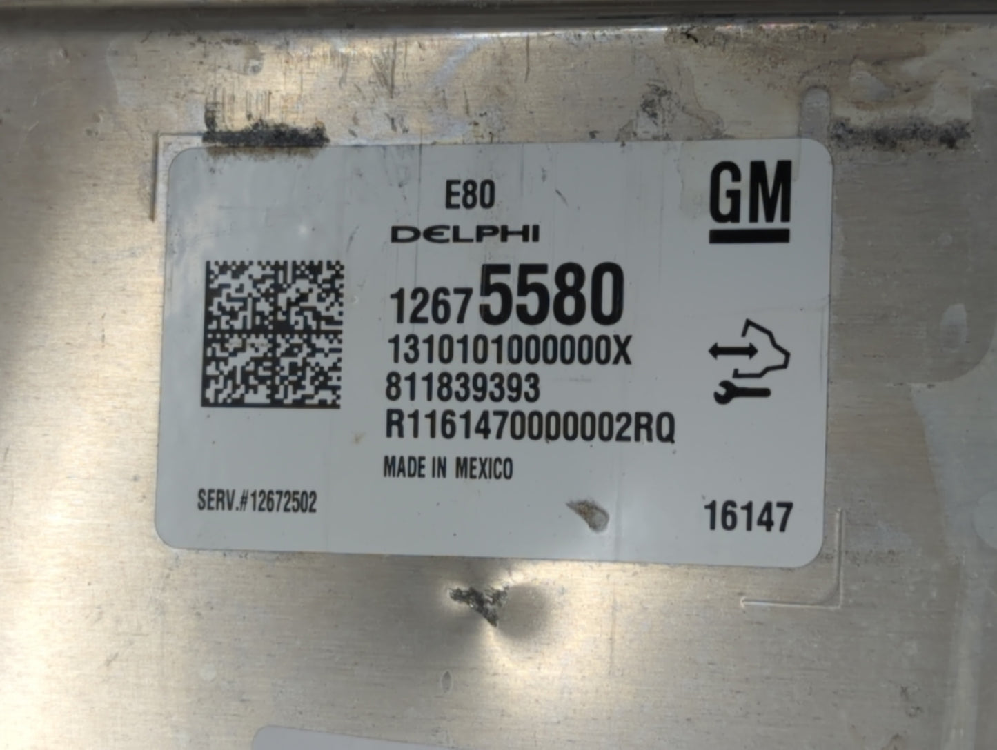 2016 Chevrolet Cruze PCM Engine Control Computer ECU ECM PCU OEM P/N:12672502 12676591, 12669511, 12607096, 12675580 Fits OE