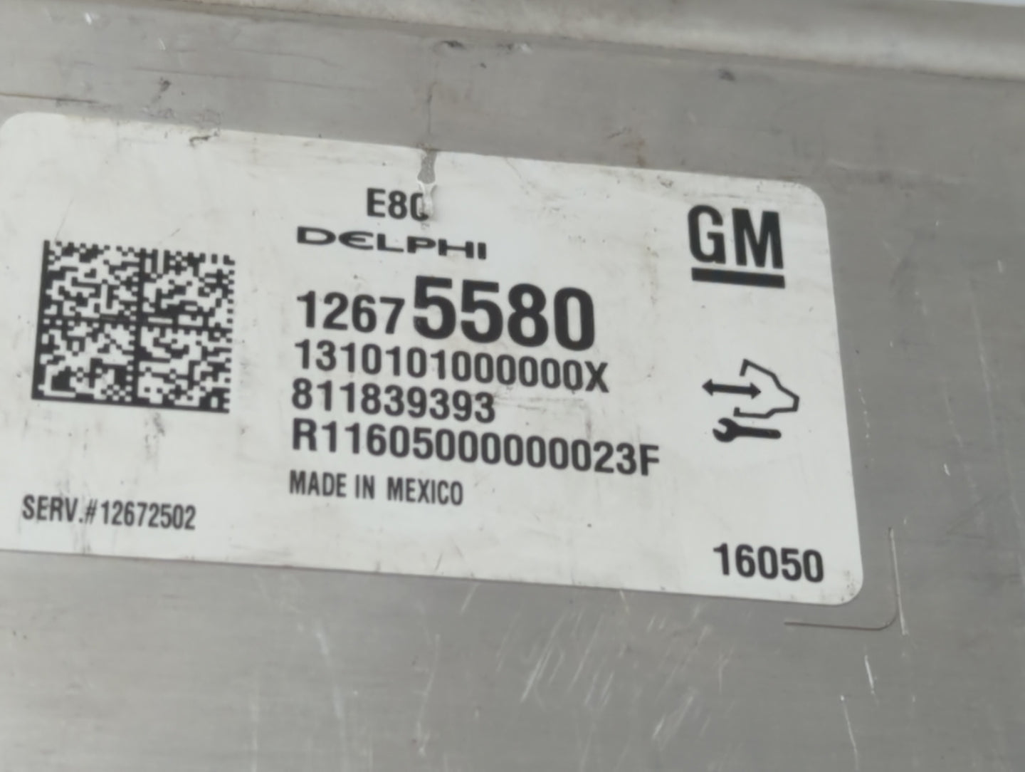 2016 Chevrolet Cruze PCM Engine Control Computer ECU ECM PCU OEM P/N:12675580 12672502, 12676591, 12669511, 12607096 Fits OE