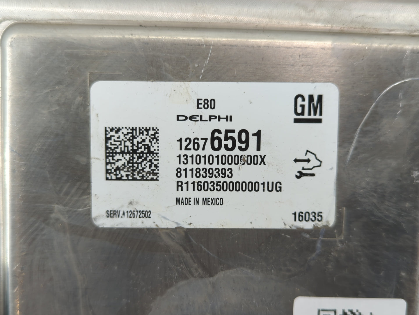 2016 Chevrolet Cruze PCM Engine Control Computer ECU ECM PCU OEM P/N:12675580 12672502, 12676591, 12669511, 12607096 Fits OE