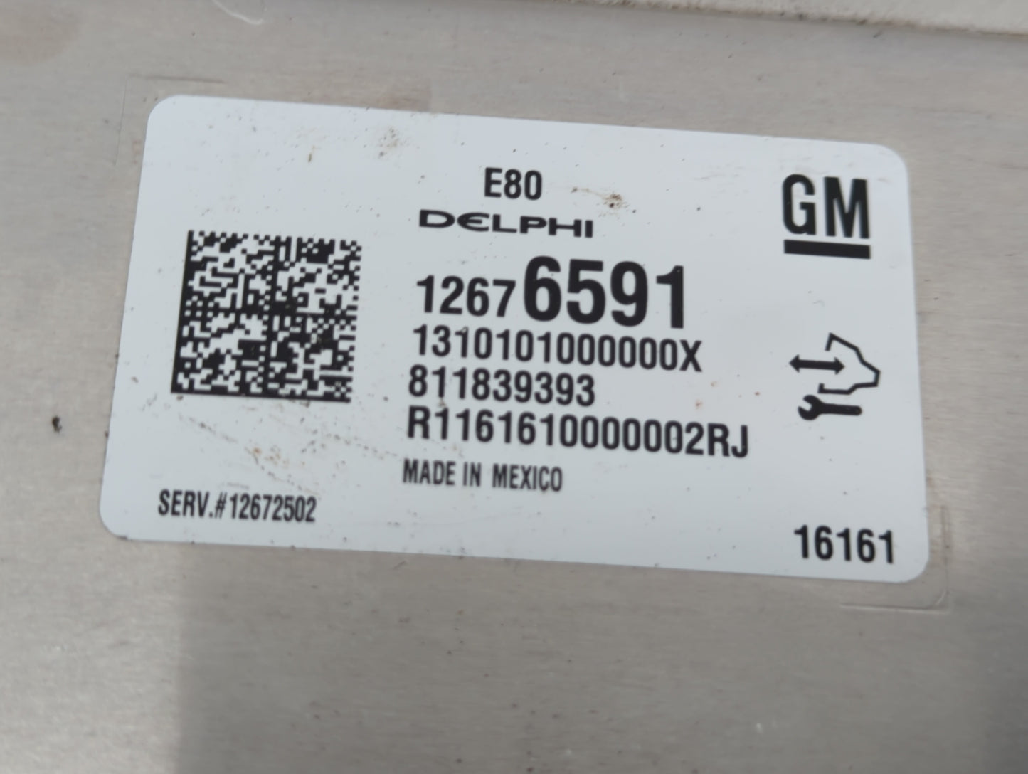 2016 Chevrolet Cruze PCM Engine Control Computer ECU ECM PCU OEM P/N:12675580 12672502, 12676591, 12669511, 12607096 Fits OE