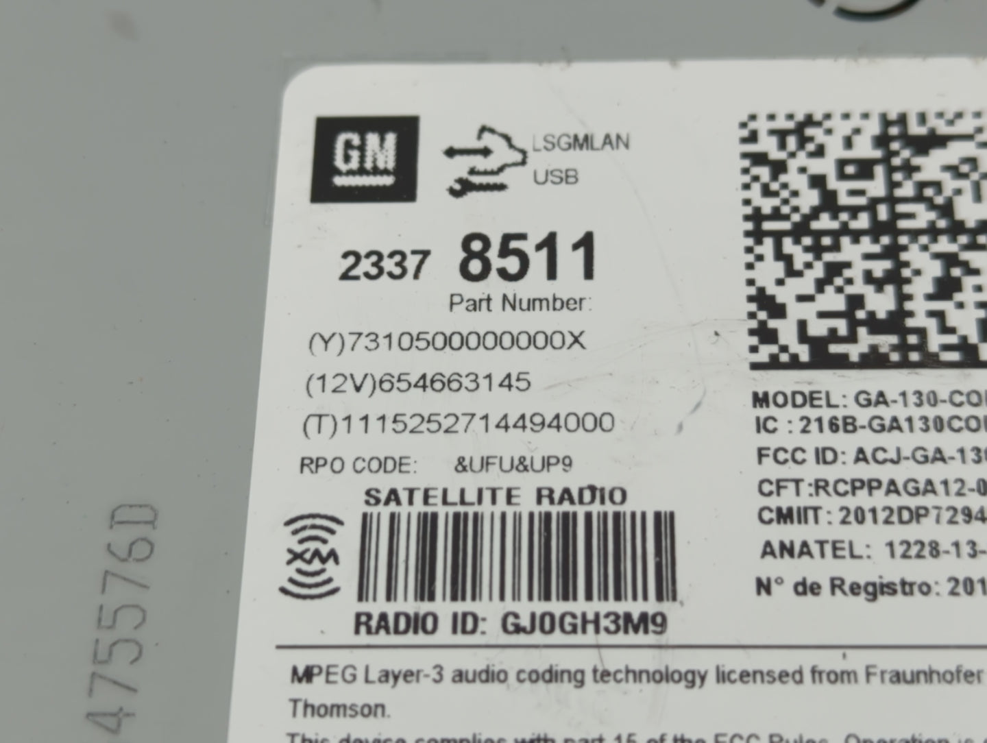 2015-2016 Chevrolet Cruze Am Fm Cd Player Radio Receiver - Oemusedautoparts1.com