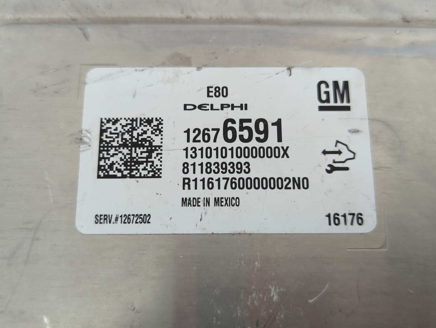 2016 Chevrolet Cruze PCM Engine Control Computer ECU ECM PCU OEM P/N:E78 12676591 Fits OEM Used Auto Parts - Oemusedautopart
