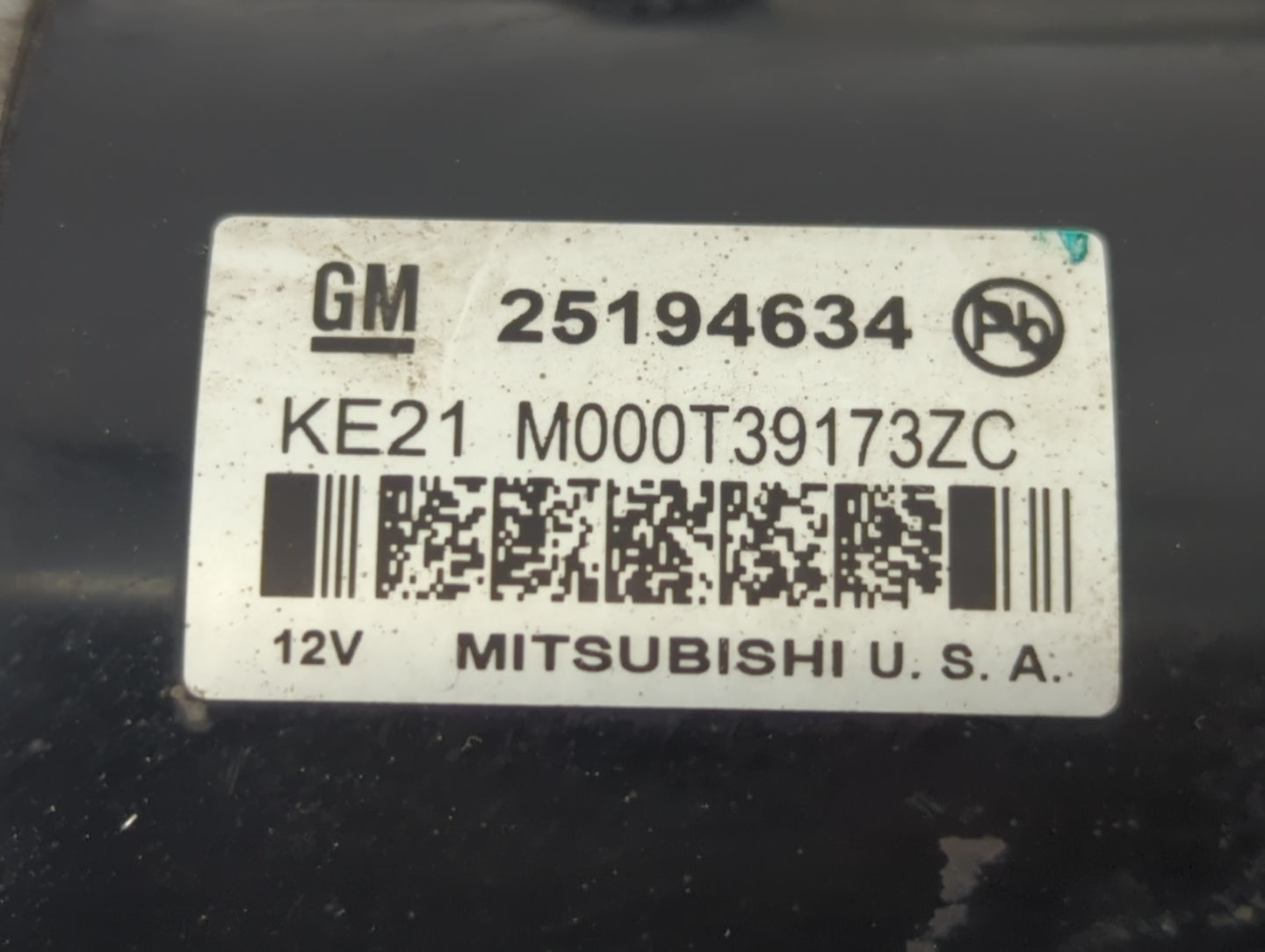2011-2016 Chevrolet Cruze Car Starter Motor Solenoid OEM P/N:25194634 M000T39173ZC Fits OEM Used Auto Parts - Oemusedautopar