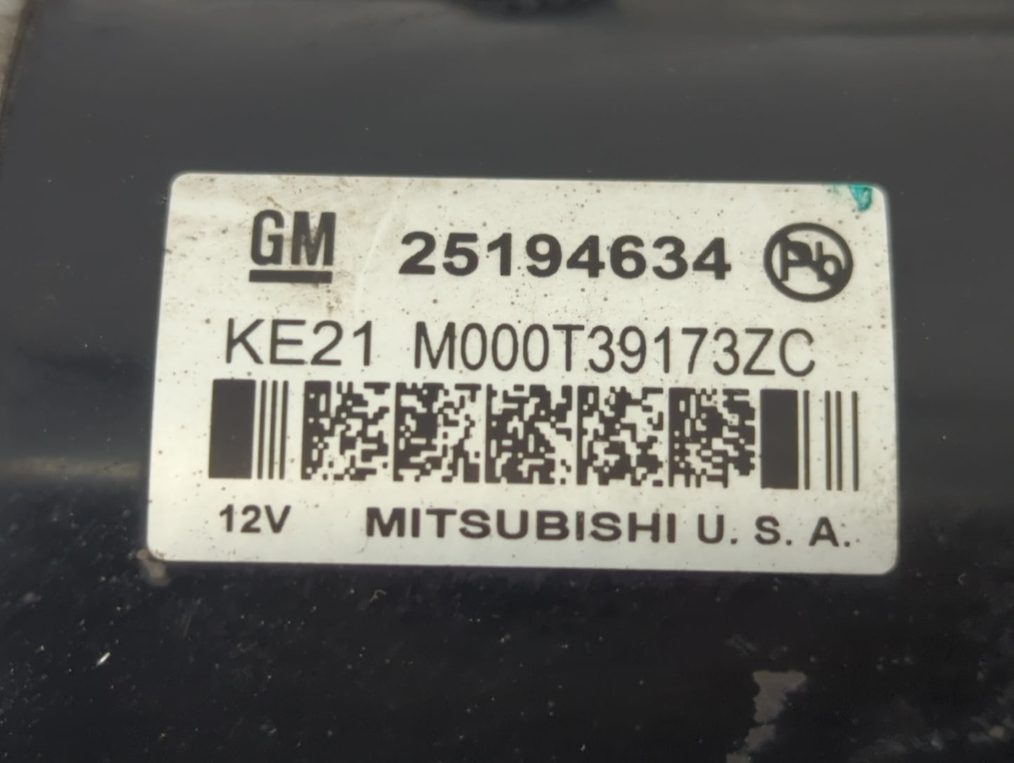 2011-2016 Chevrolet Cruze Car Starter Motor Solenoid OEM P/N:25194634 M000T39173ZC Fits OEM Used Auto Parts - Oemusedautopar