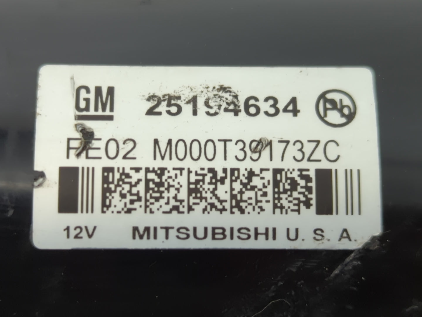 2011-2016 Chevrolet Cruze Car Starter Motor Solenoid OEM P/N:M000T39173ZC 25194634 Fits OEM Used Auto Parts - Oemusedautopar