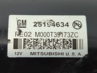 2011-2016 Chevrolet Cruze Car Starter Motor Solenoid OEM P/N:M000T39173ZC 25194634 Fits OEM Used Auto Parts - Oemusedautopar