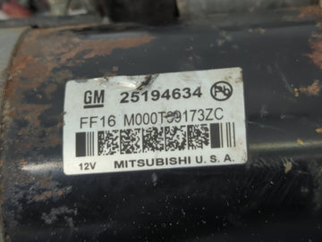 2011-2016 Chevrolet Cruze Car Starter Motor Solenoid OEM P/N:M000T39173ZC 25194634 Fits OEM Used Auto Parts
