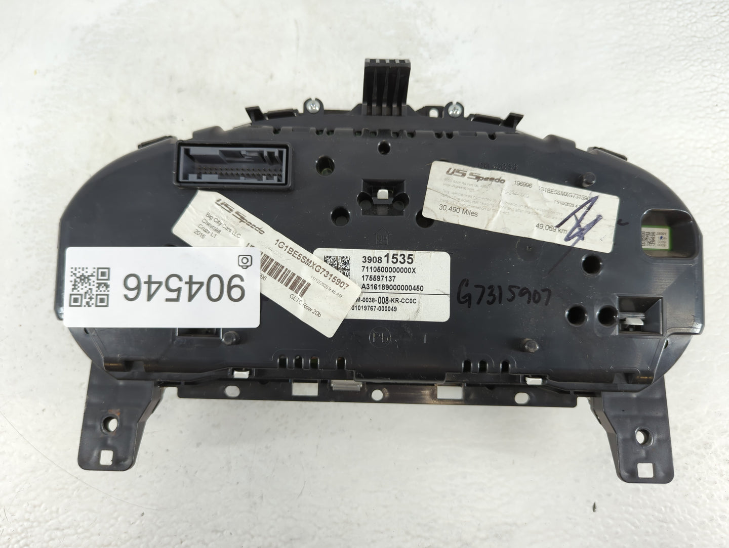 2016 Chevrolet Cruze Instrument Cluster Speedometer Gauges P/N:3908 1535 Fits OEM Used Auto Parts - Oemusedautoparts1.com