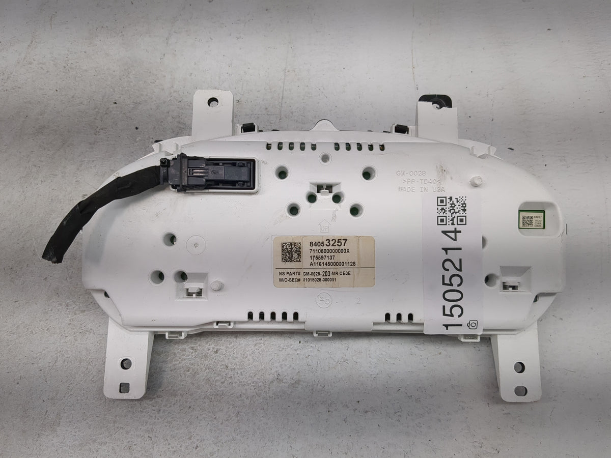 2016 Chevrolet Impala Instrument Cluster Speedometer Gauges P/N:84053257 GM-0028-203-MR-CE0E Miles:26K Fits OEM Used Auto Pa