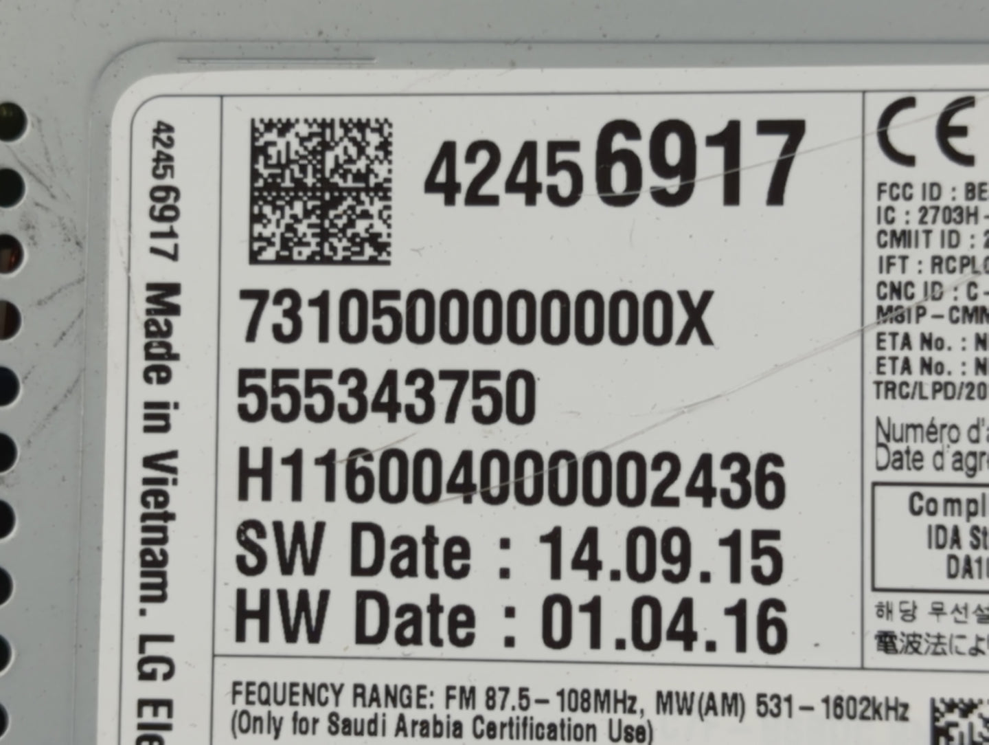 2016 Chevrolet Malibu Radio AM FM Cd Player Receiver Replacement P/N:42456917 Fits OEM Used Auto Parts - Oemusedautoparts1.c